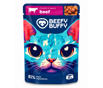 BEEFY BUFFY пауч за котки с говеждо, 85 г